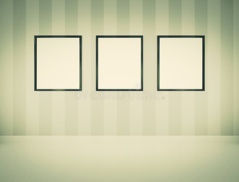 Three empty picture frames royalty free illustration