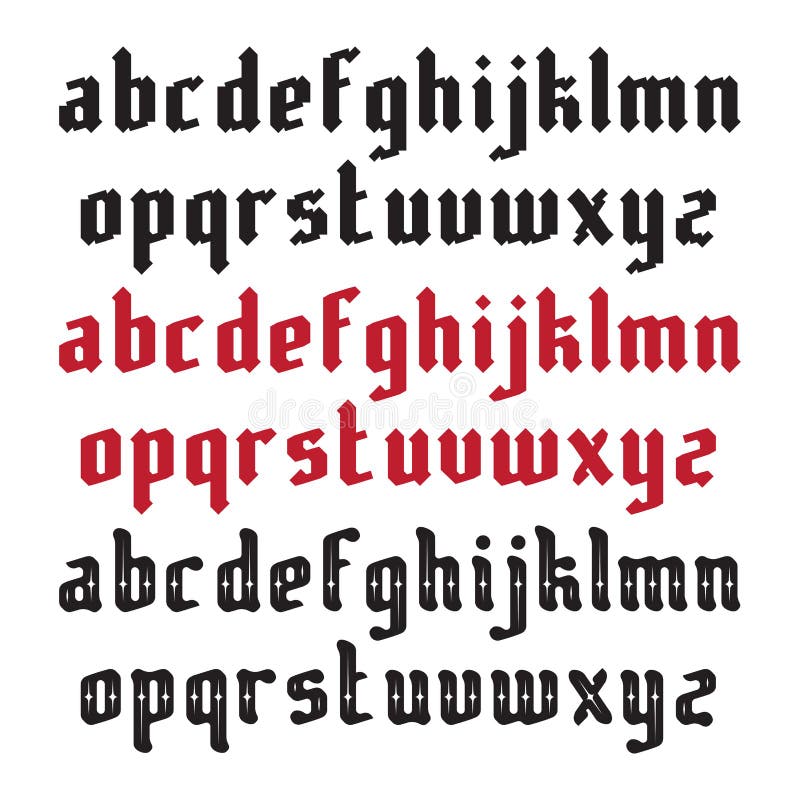 Three Modern Gothic Fonts. Three Modern Gothic Style Fonts vector illustration