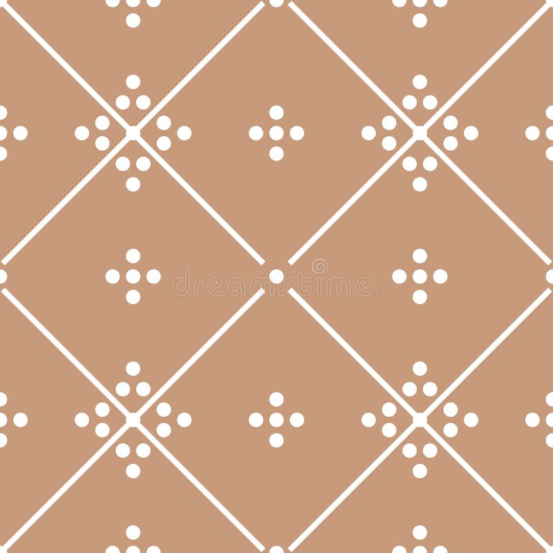 Tile brown decorative floor tiles vector pattern. For seamless decoration background wallpaper vector illustration
