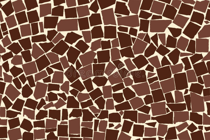 Vector texture of brown two colored asymmetric decorative tiles wall. Vector illustration stock illustration