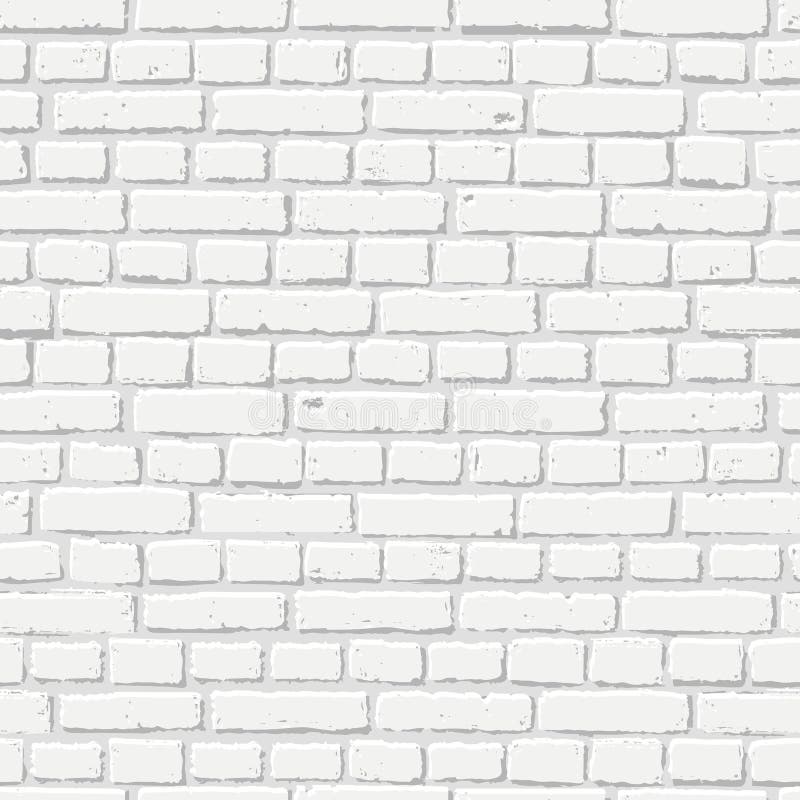 Vector white brick wall seamless texture. Abstract architecture and loft interior, background.  royalty free illustration