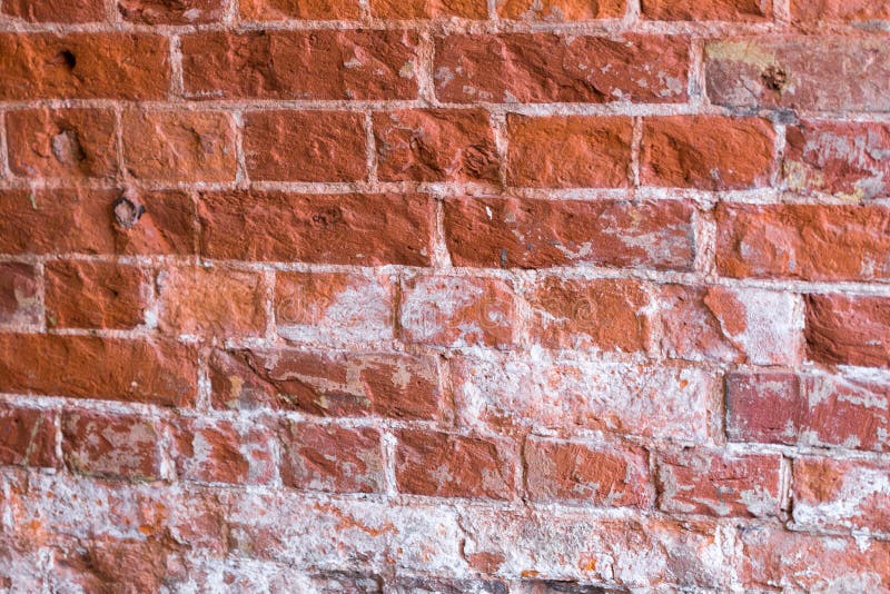 Wall of red brick. Interior decoration of the building royalty free stock images