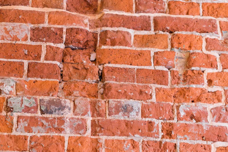 Wall of red brick. Interior decoration of the building royalty free stock images