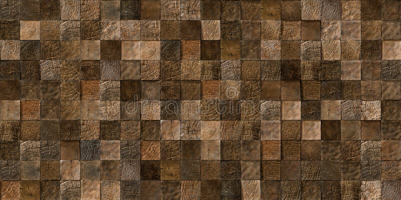 Wood tiles seamless texture. A seamless texture of log ends tiles, showing the natural grain of the wood. The decorative panel made from a natural material used royalty free stock images