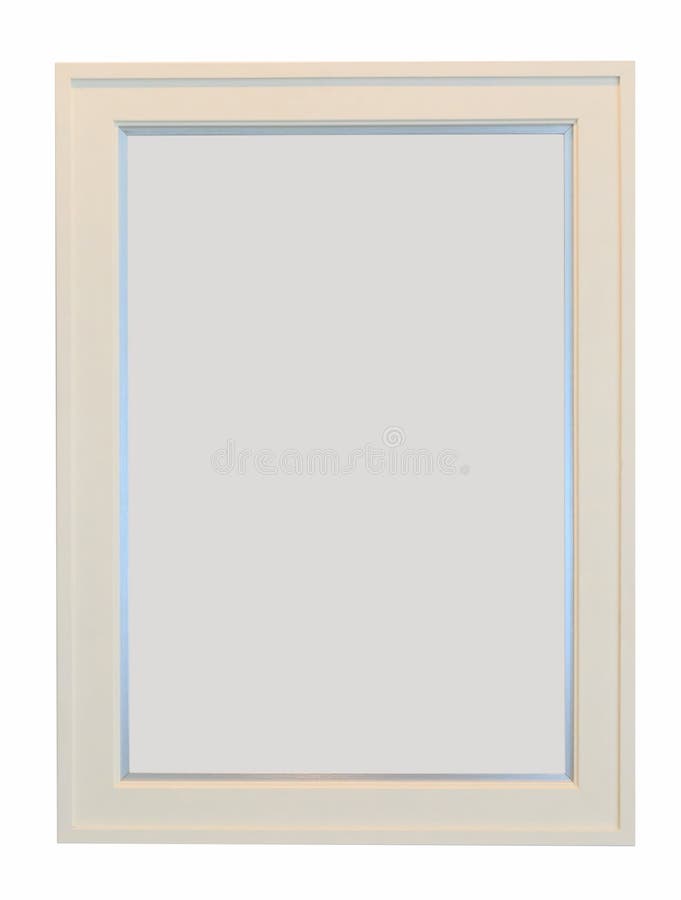 A wooden beige frame on white background. A wooden beige frame isolated on white background royalty free stock image