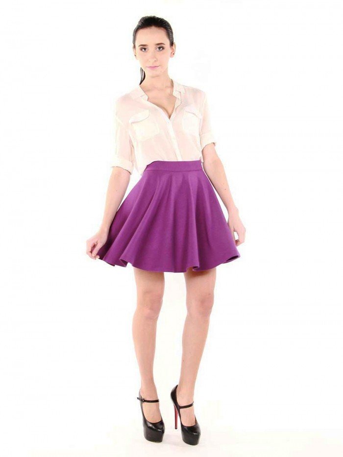 фиолетовая юбка под блузку белую