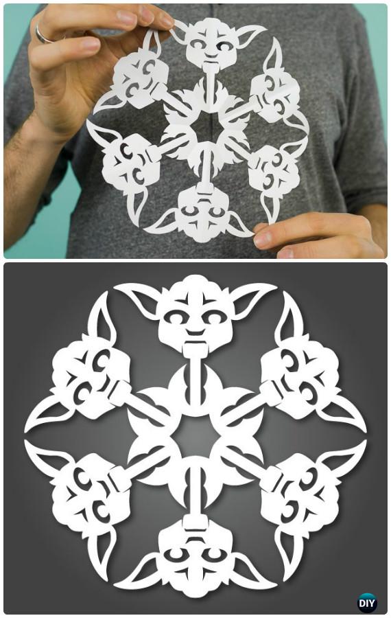 DIY Star Wars Paper Snowflakes Instructions - DIY Snowflake Craft Ideas Projects 