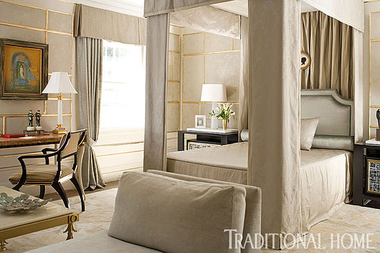 Neutral Bedroom with Dramatic Drapery