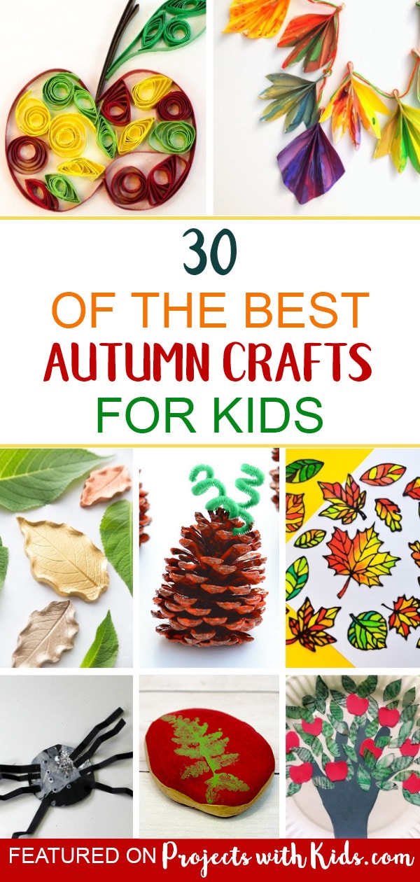 These autumn crafts for kids will inspire fun and creativity! Click through to find fall leaf crafts, pumpkin and apple crafts, fall decor crafts and more. #autumncrafts #fallcrafts 
