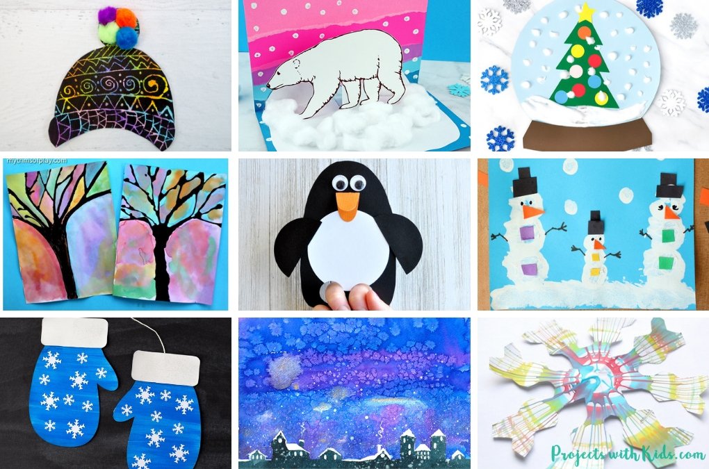This amazing collection of over 65 winter arts and crafts will inspire you and your kids to create some beautiful winter projects. #artsandcrafts #wintercrafts #kidsactivities #projectswithkids