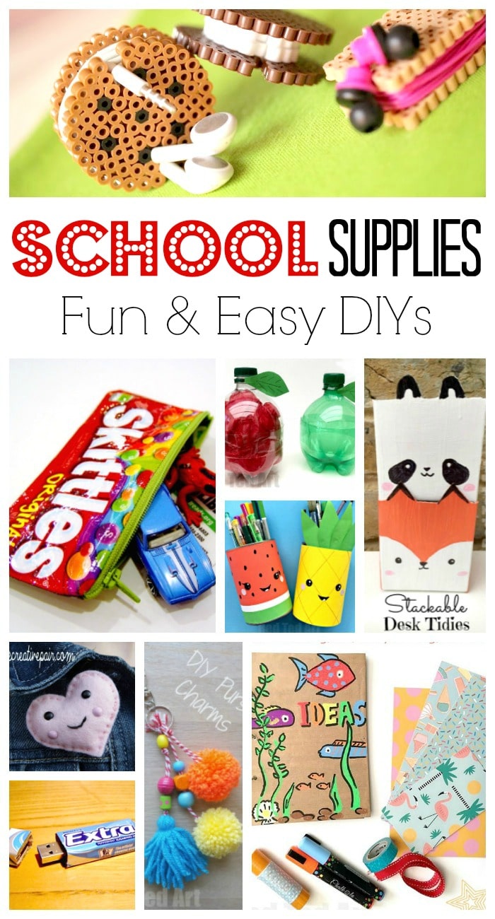 School Supplies DIY Ideas - oh yes we ADORE stationery, school supplies and anything back to school related. I always had a thing about stationery when young and loved making school supplies diys or personalising my stationery. Here are some wonderful Back to School DIY ideas for kids! #backtoschool #schoolsupplies #stationery 
