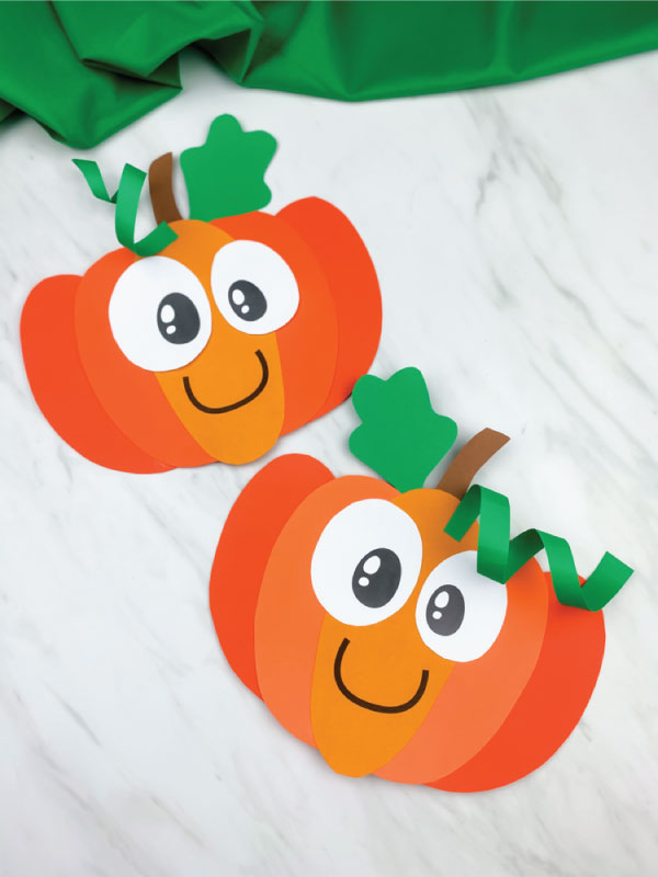 Two paper pumpkin crafts for kids