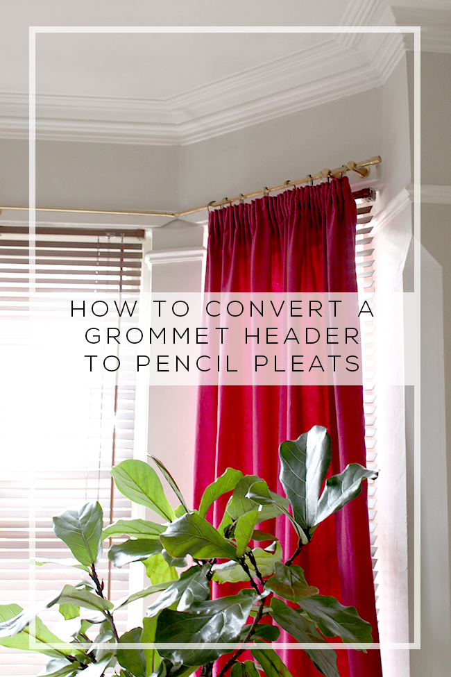 Looking to convert your grommet curtain header to pencil pleats? Check out my cheap and easy IKEA hack to find out how to do it!